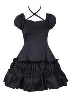 Black dress with balloon sleeves gothic lolita EGL