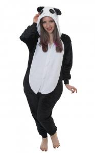 Combinaison noire et blanche panda mignon, pyjama kigurumi kawaii cosplay japonais