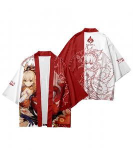 Red and White Haori Kimono Yoimiya Naganohara Pyro