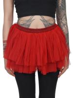 Short red tulle mesh skirt, kawaii overskirt