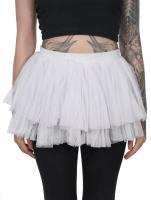 Short white tulle mesh skirt, kawaii overskirt