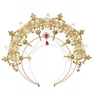 Kit DIY to assemble, filigree golden angelic halo headband with crystals and roses
