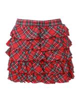 Cute red plaid 5 levels skirt, rock kawaii